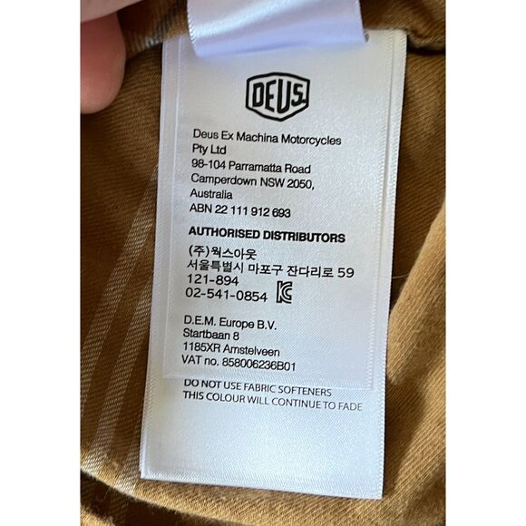 Deus Ex Machina Brown 100% Cotton Plaid Flannel Button Up Shirt Top Mens Size M - Picture 5 of 12